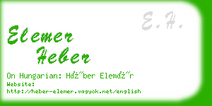 elemer heber business card